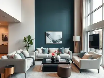 Santa Monica living room accent wall